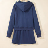 Mary Long Sleeve Zip-Up Top Elastic Waist Skort Set