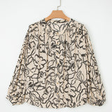 Amelie Morn Floral Print Batwing Sleeve Buttoned Loose Fit Shirt