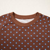 Jane Polka Dot Drawstring Wide Leg Long Sleeve Top Pant Set