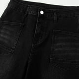 Daphne Frayed Cropped Straight Jeans - Black
