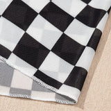 Short Sleeve Checkered Mesh Crew Neck T Shirt - Black | Dropship