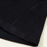 Anika Ribbed Knit Lace Trim Button Down Short Sleeve Top