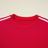 Varsity Pullover Wide Leg Pants 2pcs Outfit - Red | Dropship