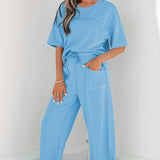 Drop Shoulder Boxy Tee and Barrel Pants Set