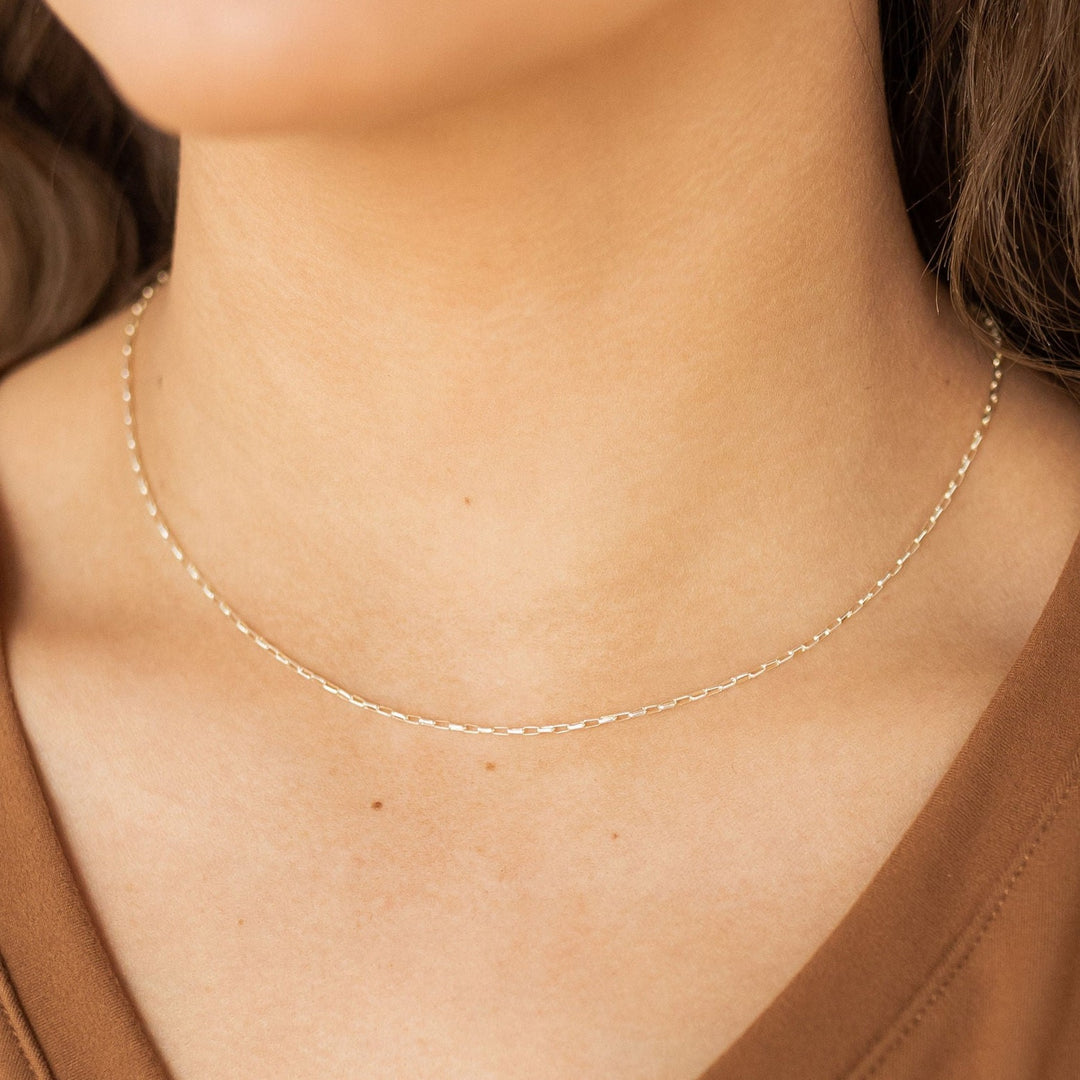 Delicate Elongated Oval Necklace