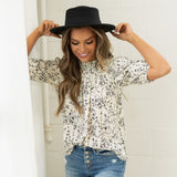 Aspen Blouse - Cream/Black Floral