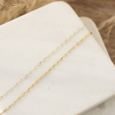 Delicate Elongated Oval Necklace