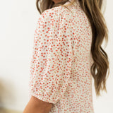 Aspen Blouse - White/Pink Floral