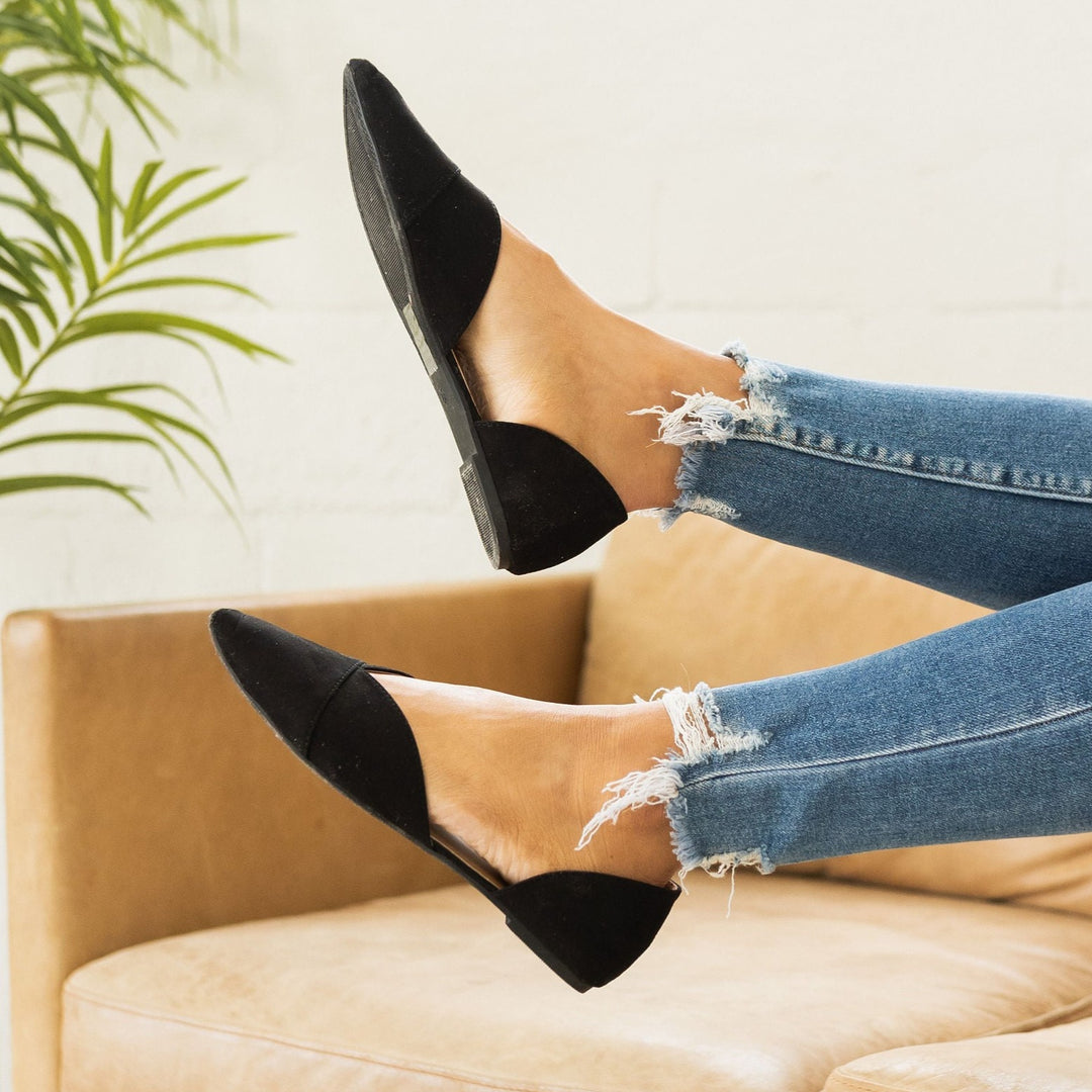 Charlotte Flats - Black Suede