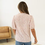 Aspen Blouse - White/Pink Floral