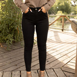 High-Rise Skinny Pants - Black