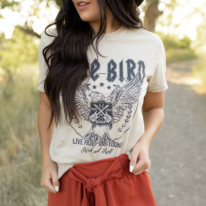 Free Bird Graphic Tee - Tan