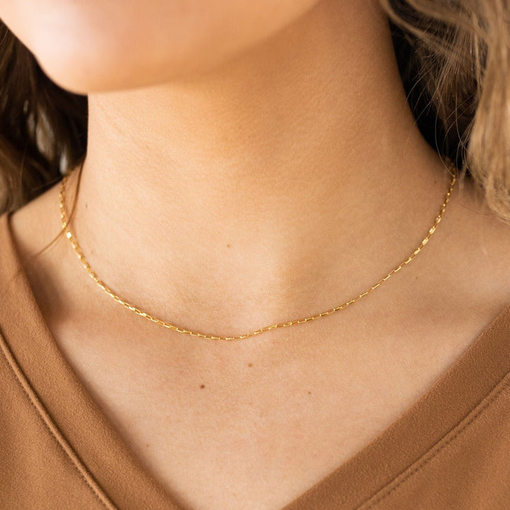 Delicate Elongated Oval Necklace