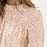 Aspen Blouse - White/Pink Floral