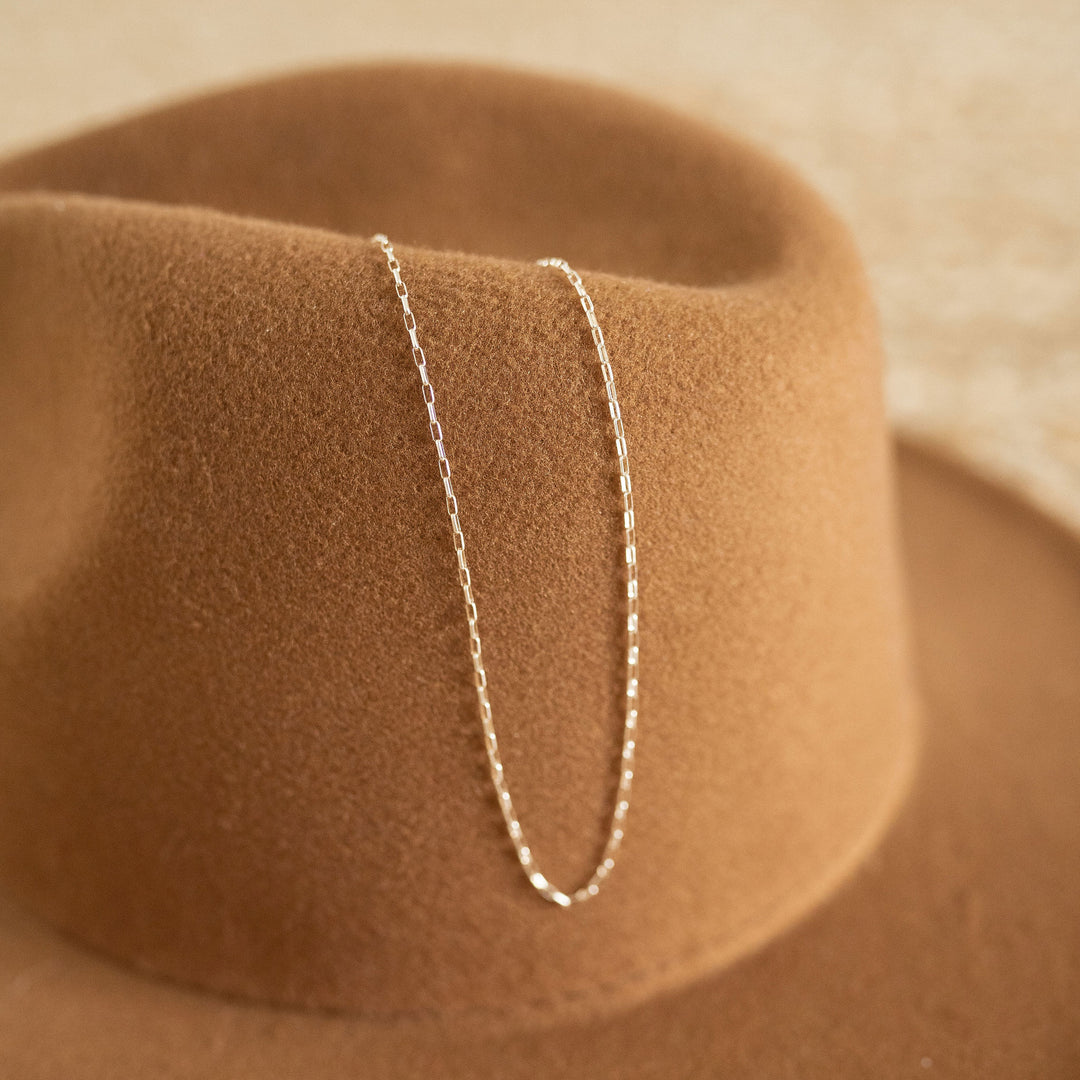 Delicate Elongated Oval Necklace