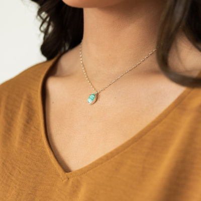 Elongated Emerald Valley Turquoise Necklace